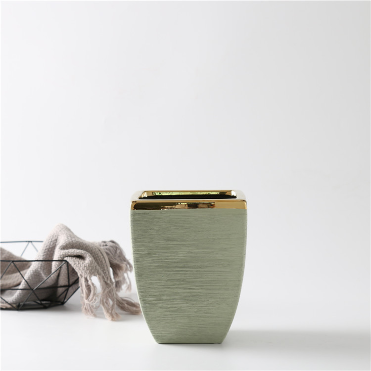 European Style Matte Light Green Decorative Indoor Outdoor Garden Decoration Ceramic Planters