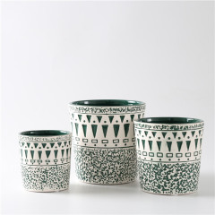 Amazon INS Simple and Modern Hand Painted Mini Round Flower Pot Small Ceramic Flower Pots