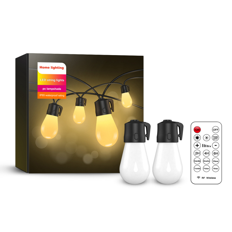 Amazon Hot Sale Waterproof Outdoor Incandescent Bulbs Hanging Socket Dimmable S14 String Light Christmas Decor
