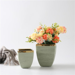 European Style Matte Light Green Decorative Indoor Outdoor Garden Decoration Ceramic Planters