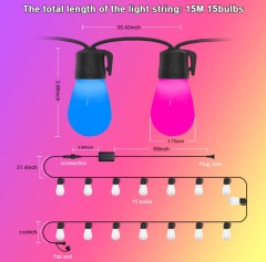 IP65 LED String Bulbs for Holiday Garden Patio Christmas Use Outdoor RGB Bulb String Light Wholesale