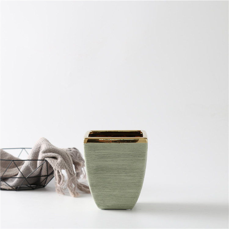 European Style Matte Light Green Decorative Indoor Outdoor Garden Decoration Ceramic Planters