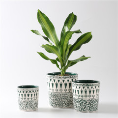 Amazon INS Simple and Modern Hand Painted Mini Round Flower Pot Small Ceramic Flower Pots