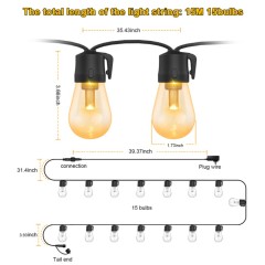 Amazing S14 Outdoor Patio Lights Hanging Vintage Bulbs Outside Yard Garden String Lights Smart Light Bulb