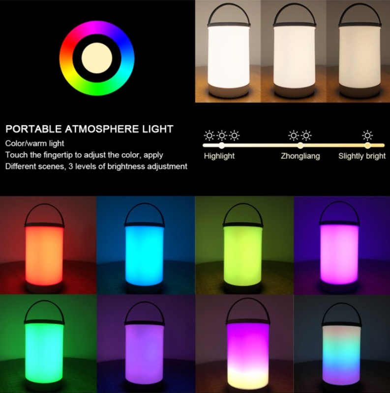 New Arrival Dimmable Warm White Light and Color Changing RGB Night Light Touch Bed Light Table Lamp