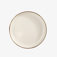 White Ceramic Dinner Plate 8" Round Plate Modern Luxury Gold-plating Porcelain Tableware Family Hotel Restaurant Dinnerware
