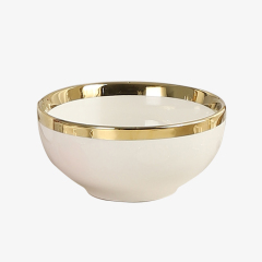 Nordic Luxury White Ceramic Bowl 5" Round Bowl Porcelain Tableware Family Hotel Restaurant Dinnerware