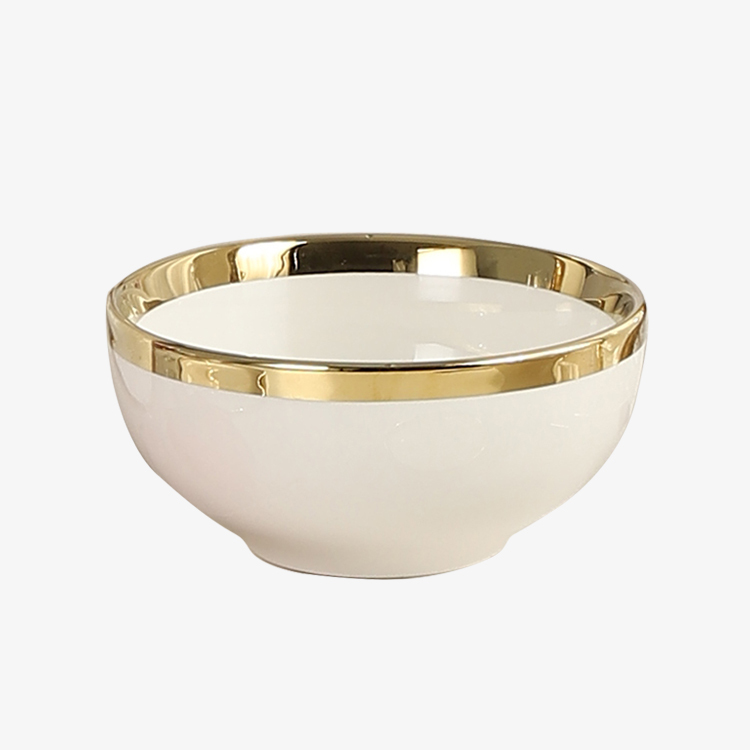 Modern White Ceramic Bowl 4.5" Round Bowl Porcelain Tableware Family Hotel Restaurant Dinnerware