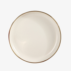 White Round Design 10" Ceramic Plate Modern Luxury Gold-plating Dinner Plate Porcelain Tableware Family Hotel Restaurant Dinnerware