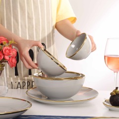 12" Irregular Design Oval Shape Ceramic Plate Porcelain Plates Luxury Dinnerware Family Hotel Restaurant Tableware Set