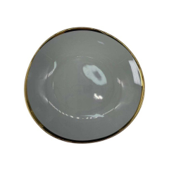 Modern Dinnerware 10.25&quot; Ceramic Irregular Plate Luxury Gold Rim Porcelain Plates Family Hotel Restaurant Tableware Set