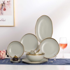 Modern Dinnerware 4.25" Ceramic Irregular Bowl Porcelain Bowl Family Hotel Restaurant Tableware Set