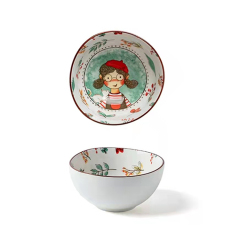 Nordic Ceramic Dinnerware Fairytale Forest Set 4.75" Irregular Dinner Bowl Family Hotel Restaurant Porcelain Tableware