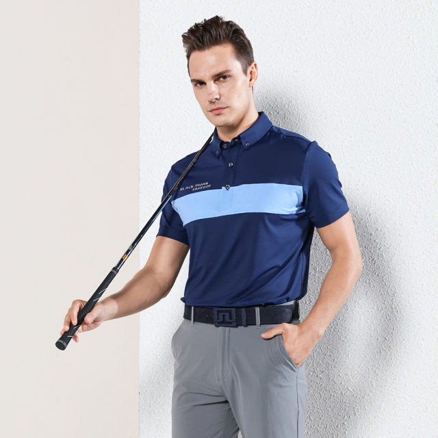 NAVY BLOCKING POLO