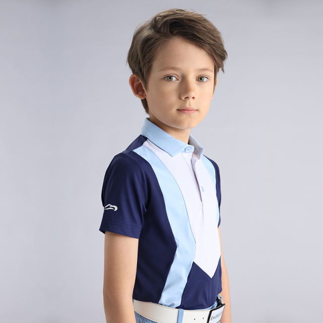 Eagegof Golf Boys Short Sleeve POLO Shirt  Exercise Outdoors   Blue Series
