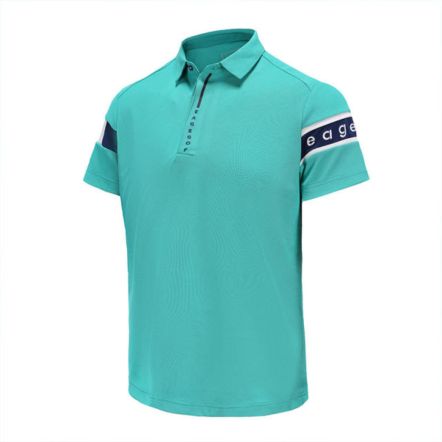 EAGEGOF Performance Green Golf Polo,Quick-Dry, Machine Washable, Elastic Fit – Elevate Your Golf Style