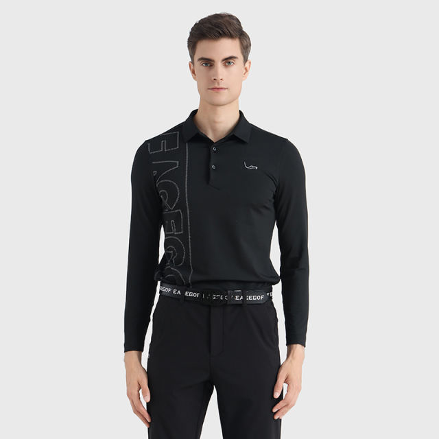 Classic Black EAGEGOF Men's Golf Polo: Elevate Your Swing in Style