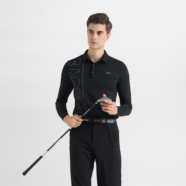 Classic Black EAGEGOF Men's Golf Polo: Elevate Your Swing in Style