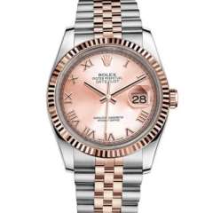 N廠勞力士11623日誌型系列14k包金玫瑰金36毫米中性腕表