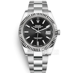 VS廠勞力士日誌型系列m126334-0017黑盤鋼帶男士機械表（41mm三株錶帶）