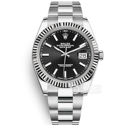 VS廠勞力士日誌型系列m126334-0017黑盤鋼帶男士機械表（41mm三株錶帶）