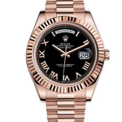 勞力士型號：218235羅馬刻度黑色錶盤系列星期日曆型機械男士手錶