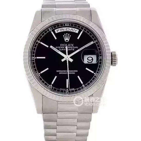 勞力士型號：118239系列：星期日曆型機械男士手錶。