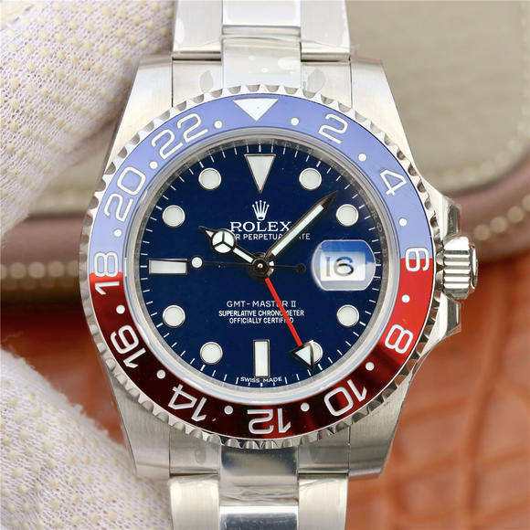 EW勞力士格林尼治GMT-Master II功能男士機械手表（藍紅圈）