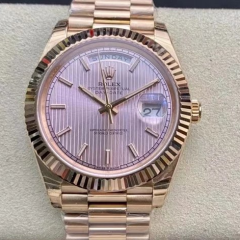 EW廠複刻勞力士v2版星期日志型玫瑰金鋼帶機械男表40mm
