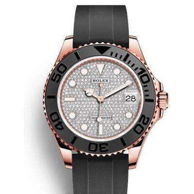 KS勞力士金遊艇Rolex m116655-0005鑲滿鑽字面 橡膠錶帶 自動機械機芯 男士腕表