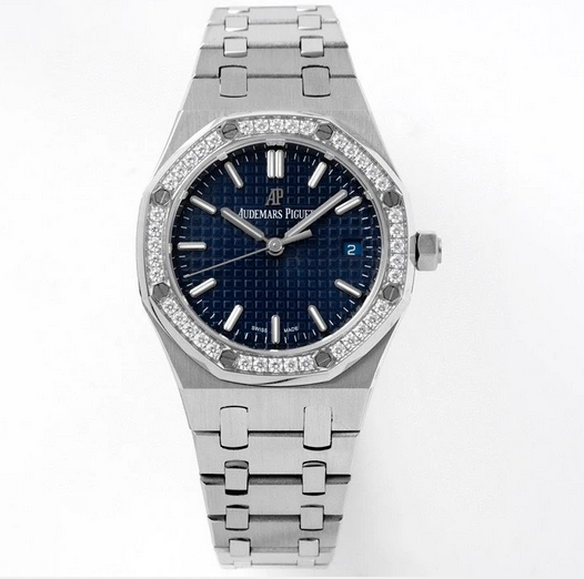 8F廠愛彼皇家橡樹系列藍盤34mm鋼帶女士機械手表