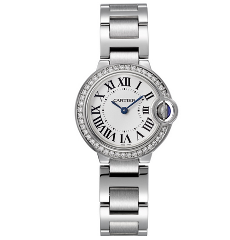 V6廠複刻卡地亞藍氣球系列W4BB0015鋼帶石英女表 鑲鑽