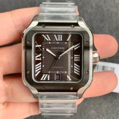 HBBv6卡地亞山度士系列黑面9015機芯 鋼帶機械男表