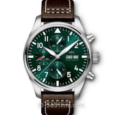 ZF萬國飛行員計時系列IW377726綠面計時機械男士腕表