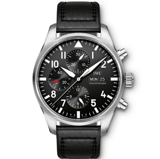 ZF萬國飛行員計時系列iw377709黑盤皮帶男士機械手表 一比一複刻