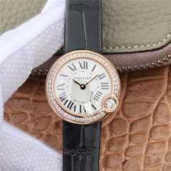 卡地亞BALLON BLANC DE CARTIER系列腕表 4點鐘位置一顆光華璀璨的鑽石女士腕表