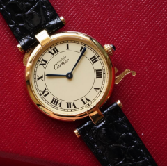 卡地亞Les Must de Cartie系列中古18k包真金小金表  瑞士石英機芯女表