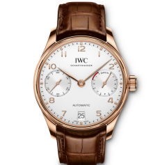 ZF廠萬國葡萄牙系列IW500701七日鏈玫瑰金動能顯示皮帶男士機械表（葡七）