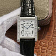 卡地亞坦克系列W5200027腕表 腕表尺寸31x41mm 男士皮帶機械手表