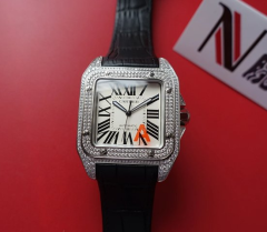 V6廠頂級複刻卡地亞山度士滿鑽男士全自動機械手表
