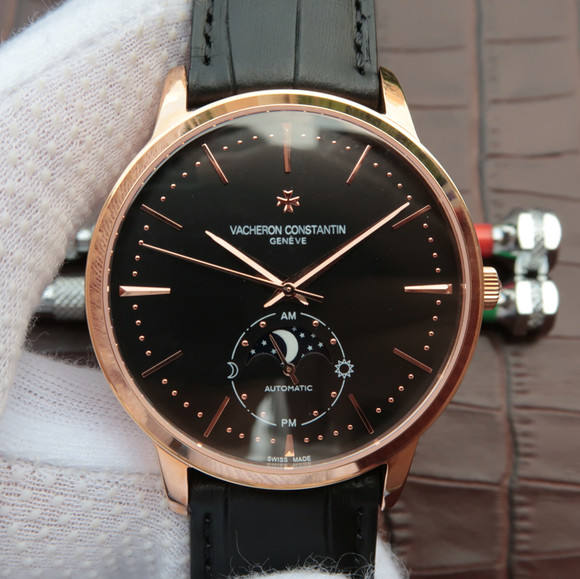 江詩丹頓傳承81180超薄月相系列機械男士手錶