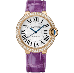 V9廠卡地亞藍氣球系列包金玫瑰金鑲鑽皮帶女士機械表 33mm/36mm 額樣品