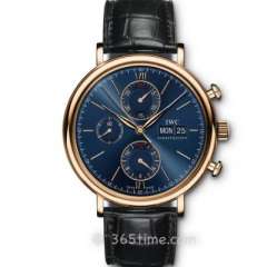 ZF廠複刻萬國柏濤菲諾系列IW391035玫瑰金藍面機械計時男表