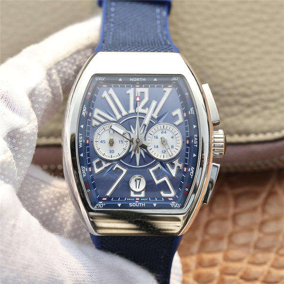 ABF法穆蘭Vanguard V45艇系列 原裝1.1開模 男士腕表 進口多功能vk石英機芯 矽膠