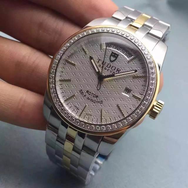 精品帝舵Tudor駿玨系列男士機械鑲鑽手錶