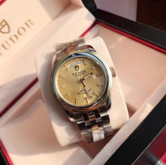 一比一複刻帝舵駿玨系列M56003-0006鋼帶男士機械手表 18k包金真金