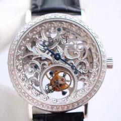 伯爵最新頂級縷空真飛輪 新面   表殼：40mm直徑，由CNC頂級工藝打磨而成，每一個表殼都電黃金加