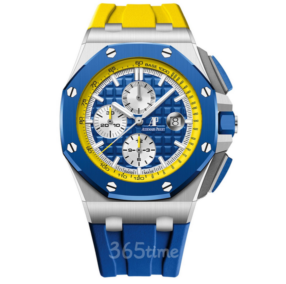 RS廠愛彼皇家橡樹離岸型系列26400計時機芯 黃藍膠帶男士機械手表