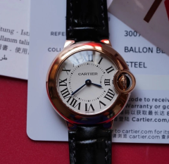 V6廠最高版本玫瑰金小號藍氣球28mm，玫瑰金女士腕表 鱷魚皮錶帶