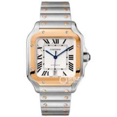 BV卡地亞新款山度士（男裝大號） 表殼：316材質錶盤 18k玫瑰金腕表